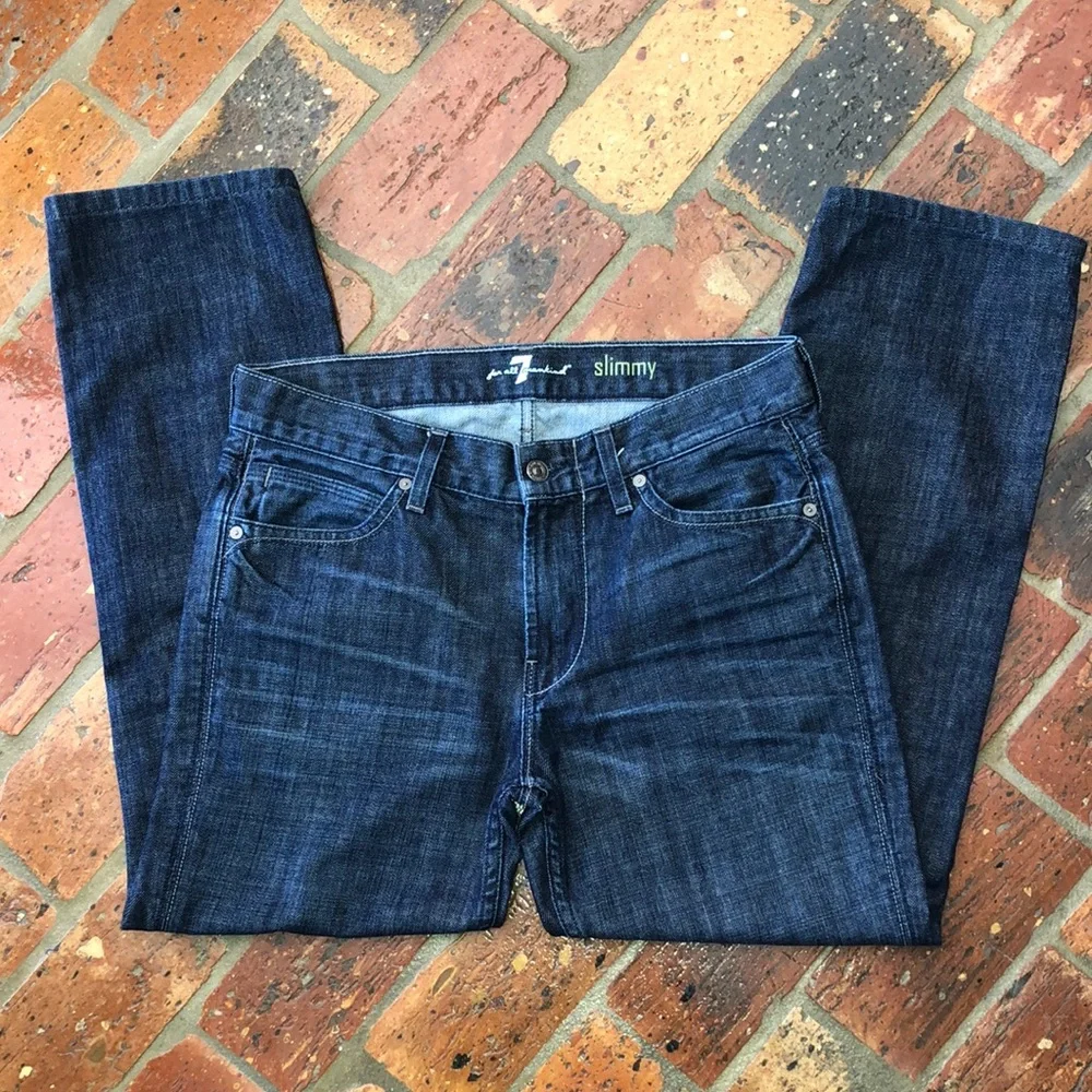 7 For All Mankind Slimmy Jeans SZ 31 - Picture 2 of 7